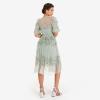 Maya Deluxe Womens Midi Ladies Sequin Embellished Short Sleeve Dress for Wedding Guest Bridesmaid Prom Ball Evening Occasion Robe Femme(Green Lily)