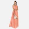 Womens Ladies Maxi One Cold Shoulder Dress with Slit Split Sleeveless Prom Wedding Guest Bridesmaid Ball Evening Gown(Coral Pink)