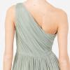 Womens Ladies Maxi One Cold Shoulder Dress with Slit Split Sleeveless Prom Wedding Guest Bridesmaid Ball Evening Gown(Forest Green)