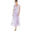 Anaya with Love Ladies Maxi Dress for Women V Neckline Sleeveless Frilly for Wedding Guest Bridesmaid Prom Long High Empire Waist Tiered Robe Femme (Lot de 1)(Dusty Lilac)