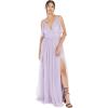 Anaya with Love Ladies Women Dress Maxi Short Sleeve Cami V Neckline Long Length Empire Waist Bridesmaid Wedding Guest Prom Robe Femme(Moody Lilac)