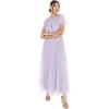 Anaya with Love Women&rsquo;s Ladies Midaxi Dress High Waist Keyhole Short Flutter Sleeve Crew Neckline for Wedding Guest Bridesmaids Prom(Dusty Lilac)