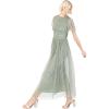 Anaya with Love Women&rsquo;s Ladies Midaxi Dress High Waist Keyhole Short Flutter Sleeve Crew Neckline for Wedding Guest Bridesmaids Prom(Frosty Green)
