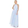 Anaya with LoveRobe Longue Robe De Soirée Robe Femme Chic Col Licou Long sans Manches avec Ceinture Robe De Bal Demoiselle d&rsquo;honneur(Bleu Clair)