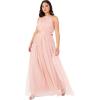Anaya with LoveRobe Longue Robe De Soirée Robe Femme Chic Col Licou Long sans Manches avec Ceinture Robe De Bal Demoiselle d&rsquo;honneur(Blush Peach)