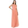 Anaya with LoveRobe Longue Robe De Soirée Robe Femme Chic Col Licou Long sans Manches avec Ceinture Robe De Bal Demoiselle d&rsquo;honneur(Corail)