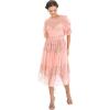 Maya Deluxe Womens Midi Ladies Sequin Embellished Short Sleeve Dress for Wedding Guest Bridesmaid Prom Ball Evening Occasion Robe Femme(Apricot Blush)