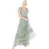 Anaya with Love Ladies Maxi Dress for Women Short Sleeve Evening Ball Gown Tiered V Neck Bow Tie Bridesmaid Wedding Guest Prom Long Robe Femme (Lot de 1)(Frosted Green)