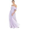 Anaya with Love Womens Ladies Maxi Dress Bardot Off Shoulder with Belt Long Empire Waist for Wedding Guest Prom Evening Gown Bridesmaid Robe Femme(Dusty Lilac)