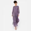 Anaya with Love Women&rsquo;s Maxi Dress Ladies Long Sleeves Round Neck Keyhole Lace High Waist Empire A-Line for Wedding Guest Evening Femme(Dusty Lavender)