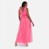 Anaya with Love Women&rsquo;s Maxi Dress Ladies Sleeveless V-Neck Sequin Embellished Tulle Ruffle Shoulder A-Line Bridesmaid Prom Ball Gown Robe Femme(Hot Pink)