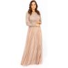 Maya Deluxe Maya Robe Longue À Manches Longues pour Femme Taupe Blush Robe de Demoiselle d&rsquo;honneur Femme (Lot de 1)(Blush Taupe)