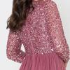 Maya Deluxe Maya Robe Longue À Manches Longues pour Femme Taupe Blush Robe de Demoiselle d&rsquo;honneur Femme (Lot de 1)(Rose Désert)