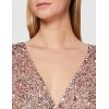 Maya Deluxe Robe Midi À Manches Longues avec Décolleté Plongeant en V et Paillettes pour Femme Demoiselle d&rsquo;honneur(Pale Mauve)