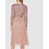 Maya Deluxe Robe Midi À Manches Longues avec Décolleté Plongeant en V et Paillettes pour Femme Demoiselle d&rsquo;honneur(Pale Mauve)