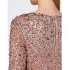 Maya Deluxe Robe Midi À Manches Longues avec Décolleté Plongeant en V et Paillettes pour Femme Demoiselle d&rsquo;honneur(Pale Mauve)