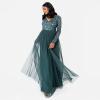 Maya Deluxe Robe d&rsquo;invité de Mariage à Manches Longues et col en V pour Femme Vert(Emerald Green)