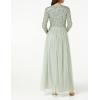 Maya Deluxe Robe d&rsquo;invité de Mariage à Manches Longues et col en V pour Femme Vert(Green Lily)