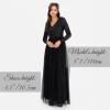 Maya Deluxe Robe d&rsquo;invité de Mariage à Manches Longues et col en V pour Femme Vert(Noir)