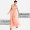 Maya Deluxe Robe d&rsquo;invitée de Mariage Femme Manches Longues et col V Vert(Apricot)