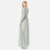 Maya Deluxe Robe d&rsquo;invitée de Mariage Femme Manches Longues et col V Vert(Green Lily)