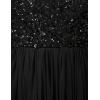 Maya Deluxe Robe d&rsquo;invitée de Mariage Femme Manches Longues et col V Vert(Noir)