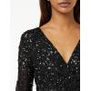 Maya Deluxe Robe d&rsquo;invitée de Mariage Femme Manches Longues et col V Vert(Noir)