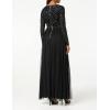 Maya Deluxe Robe d&rsquo;invitée de Mariage Femme Manches Longues et col V Vert(Noir)