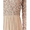 Maya Deluxe Robe d&rsquo;invitée de Mariage Femme Manches Longues et col V Vert(Taupe Blush)