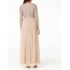 Maya Deluxe Robe d&rsquo;invitée de Mariage Femme Manches Longues et col V Vert(Taupe Blush)
