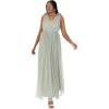 Anaya with Love Women&rsquo;s Maxi Dress Ladies Sleeveless V-Neck Sequin Embellished Tulle Ruffle Shoulder A-Line Bridesmaid Prom Ball Gown Robe Femme(Frosty Green)