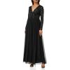 Maya Deluxe Robe d&rsquo;invitée de Mariage Femme Manches Longues et col V Vert(Noir)