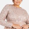 Maya Deluxe Robe Manches Longues Maya pour Femme Demoiselle d&rsquo;honneur(Blush Taupe)
