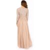 Maya Deluxe Womens Ladies Petite Maxi Dress for Wedding Guest Long Sleeves Sequins Empire High Waist Embellishment Boat Neck Prom Robe Femme (Lot de 1)(Taupe Blush)