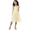 Maya Deluxe Midi Dress for Girls Sequins Embellished Party Tutu Bridesmaids Wedding with Belt Bow Robe Fille (Lot de 1)(Citron)