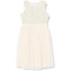 Maya Deluxe Midi Dress for Girls Sequins Embellished Party Tutu Bridesmaids Wedding with Belt Bow Robe Fille (Lot de 1)(Ivoire)