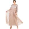 Maya Deluxe Robe Manches Longues Maya pour Femme Demoiselle d&rsquo;honneur(Blush Taupe)