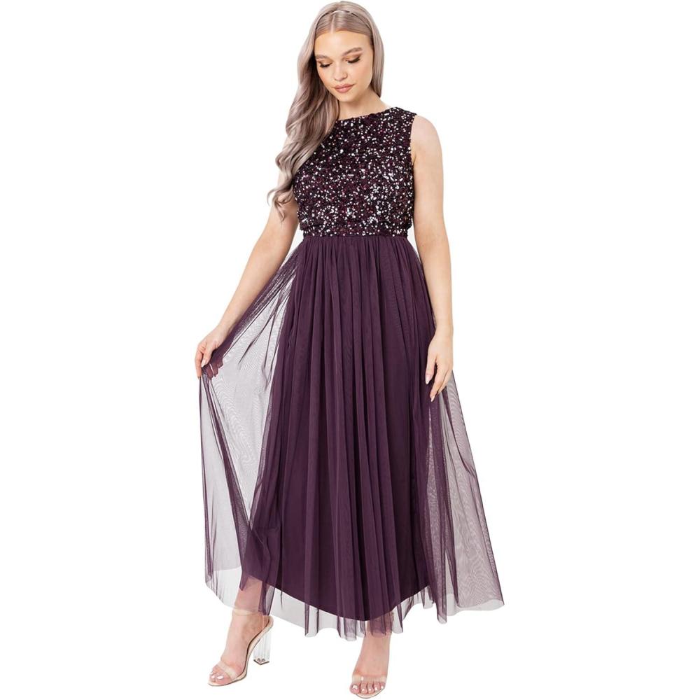 imageMaya Deluxe Maya MiLongue Orne Robe de Demoiselle dhonneur FemmeBaie