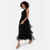 Anaya with Love Women&rsquo;s Midaxi Dress Ladies One Shoulder Sleeveless Tiered Skirt for Wedding Guest Bridesmaid Evening Occasion Ball Gown Robe Femme(Noir)