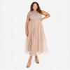 Maya Deluxe Maya Mi-Longue Ornée Robe de Demoiselle d&rsquo;honneur Femme(Blush Taupe)