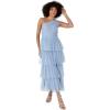 Anaya with Love Women&rsquo;s Midaxi Dress Ladies One Shoulder Sleeveless Tiered Skirt for Wedding Guest Bridesmaid Evening Occasion Ball Gown Robe Femme(Soft Blue)