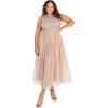 Maya Deluxe Maya Mi-Longue Ornée Robe de Demoiselle d&rsquo;honneur Femme(Blush Taupe)