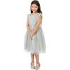 Maya Deluxe Midi Dress for Girls Sequins Embellished Birthday Party Frill Short Sleeves Bridesmaids Wedding Robe de Demoiselle d&rsquo;honneur Fille(Green Lily)