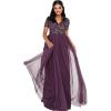 Maya Deluxe Robe de Soirée Femme Maxi, à Manches Courtes, Taille Empire, Robe Demoiselle d&rsquo;honneur, pour Bal, Mariages(Berry)