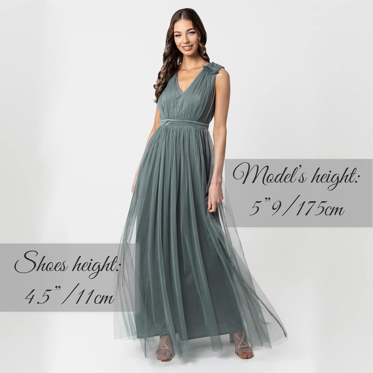 imageMaya Deluxe Maya Deluxe Maxi Dress with Ruffle Shoulder Detail Robe de Demoiselle dhonneur FemmeVert Bruyant