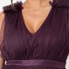 Maya Deluxe Maya Deluxe Maxi Dress with Ruffle Shoulder Detail Robe de Demoiselle d&rsquo;honneur Femme(Berry)