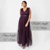 Maya Deluxe Maya Deluxe Maxi Dress with Ruffle Shoulder Detail Robe de Demoiselle d&rsquo;honneur Femme(Berry)