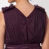 Maya Deluxe Maya Deluxe Maxi Dress with Ruffle Shoulder Detail Robe de Demoiselle d&rsquo;honneur Femme(Berry)