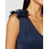 Maya Deluxe Maya Deluxe Maxi Dress with Ruffle Shoulder Detail Robe de Demoiselle d&rsquo;honneur Femme(Bleu Marine)