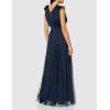 Maya Deluxe Maya Deluxe Maxi Dress with Ruffle Shoulder Detail Robe de Demoiselle d&rsquo;honneur Femme(Bleu Marine)
